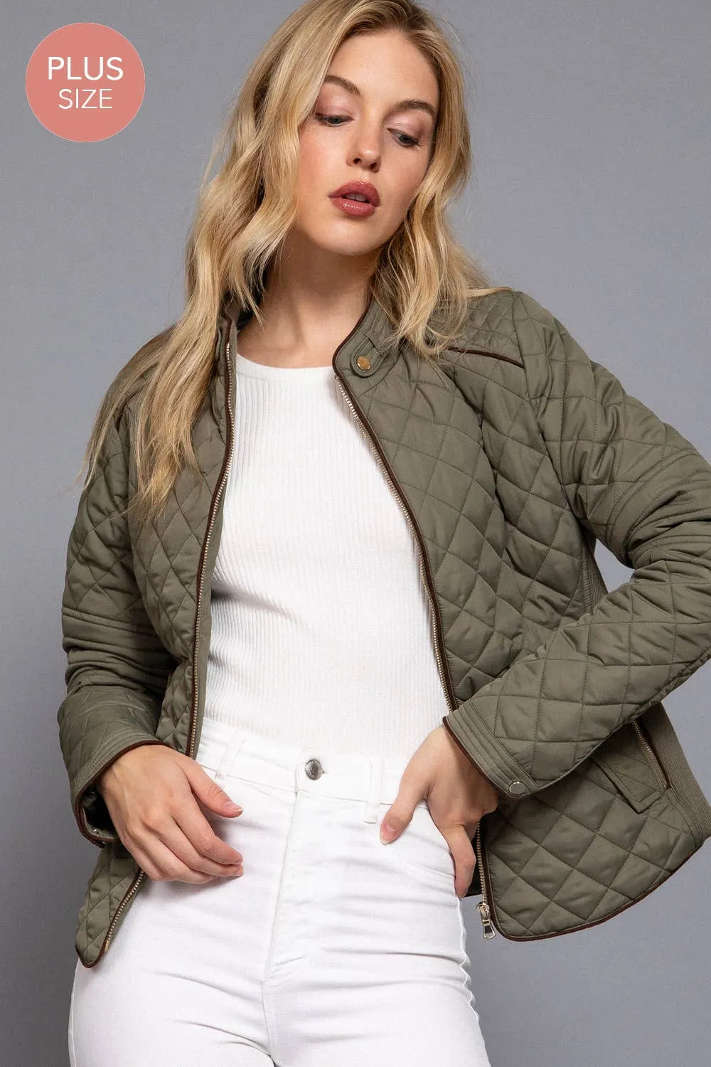 Quilted Jacket w/ Side Ribbing