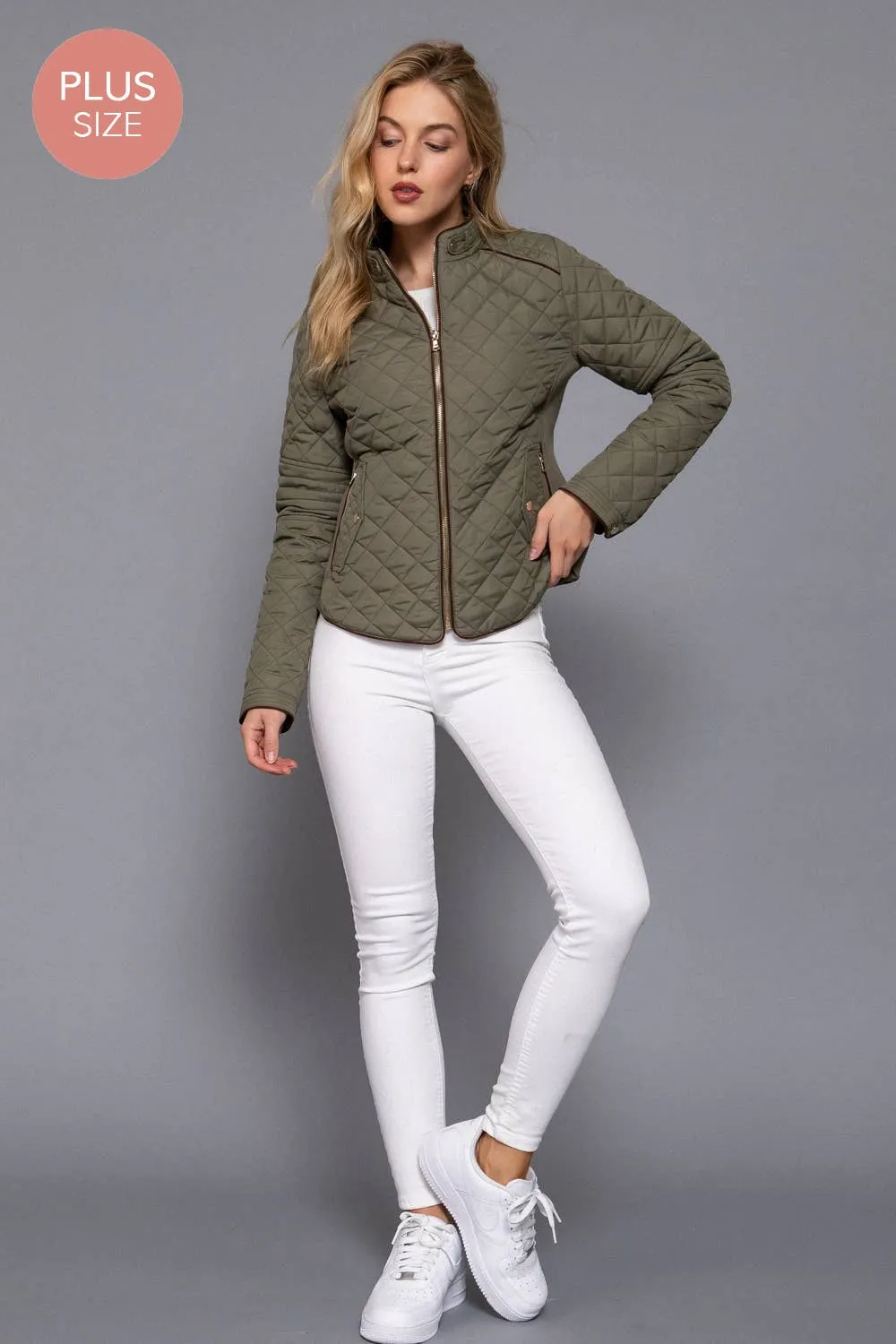 Quilted Jacket w/ Side Ribbing