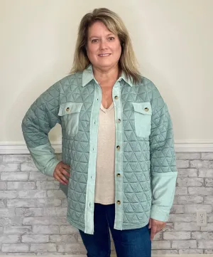 Sage Colored Quilted Jacket