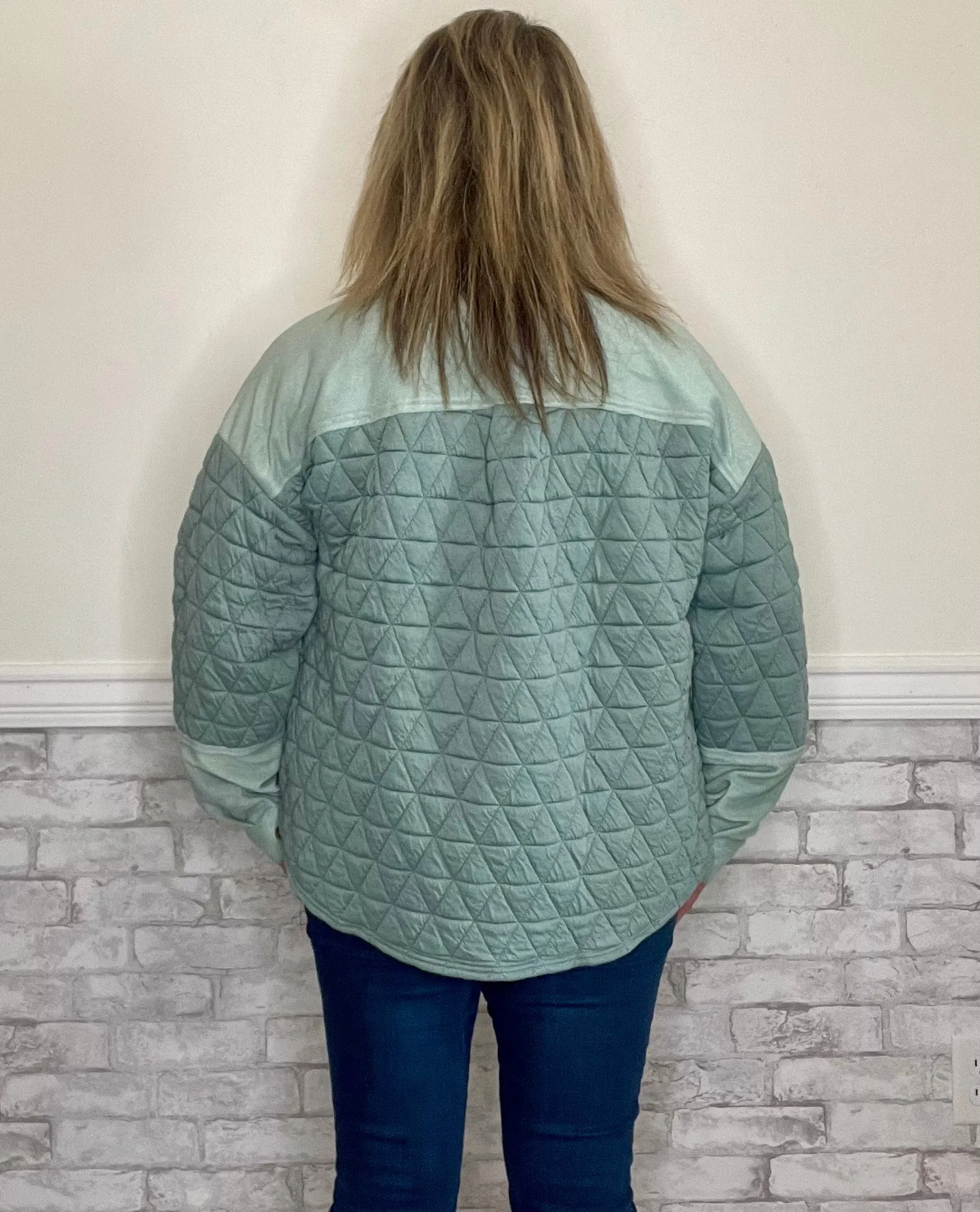 Sage Colored Quilted Jacket