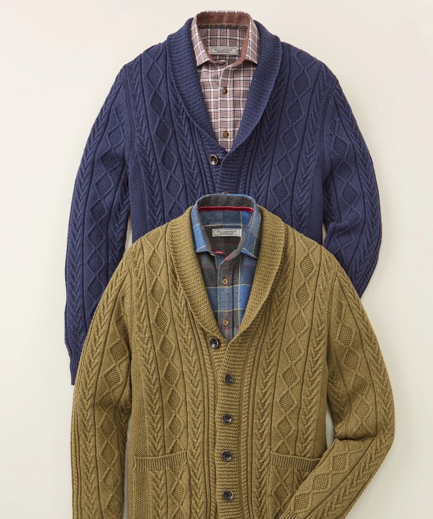 Shawl Collar Cable Cardigan Sweater