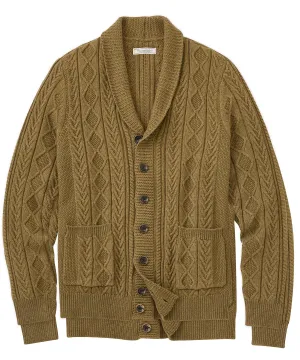 Shawl Collar Cable Cardigan Sweater