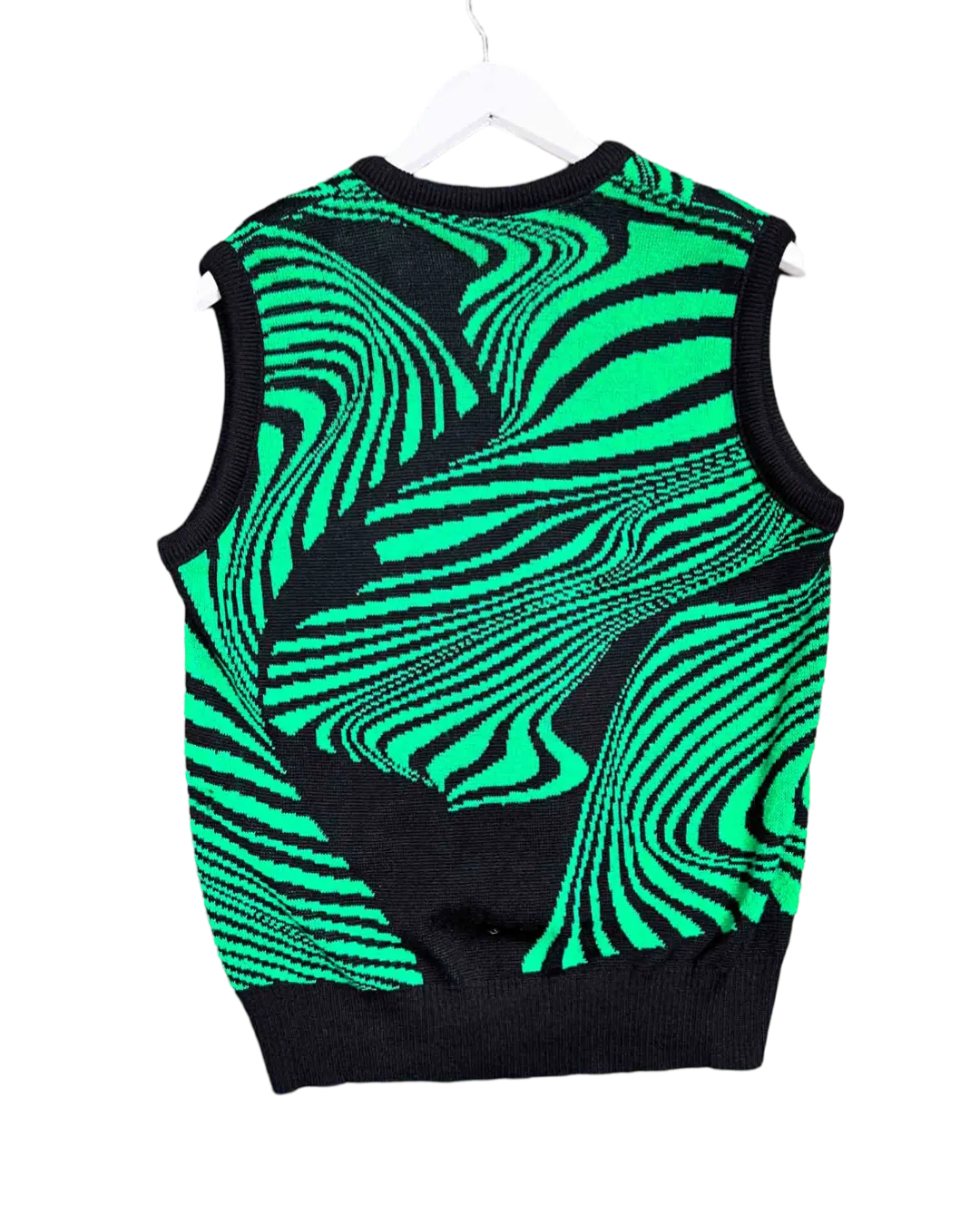 Size M | Phoebe's Angels Green and Black Wool Blend Knit Vest