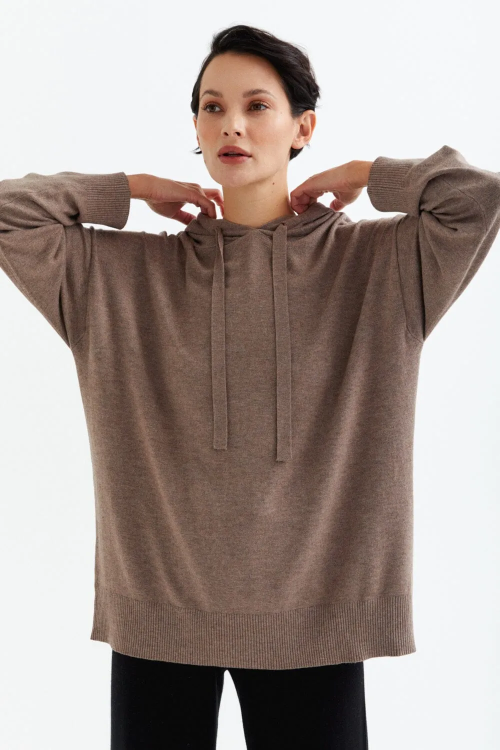 Thin Knit Straight Hoodie