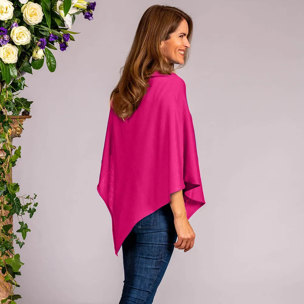 Tickle Me Pink Cotton and Cashmere Poncho