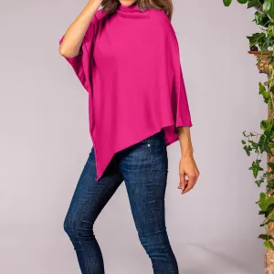 Tickle Me Pink Cotton and Cashmere Poncho