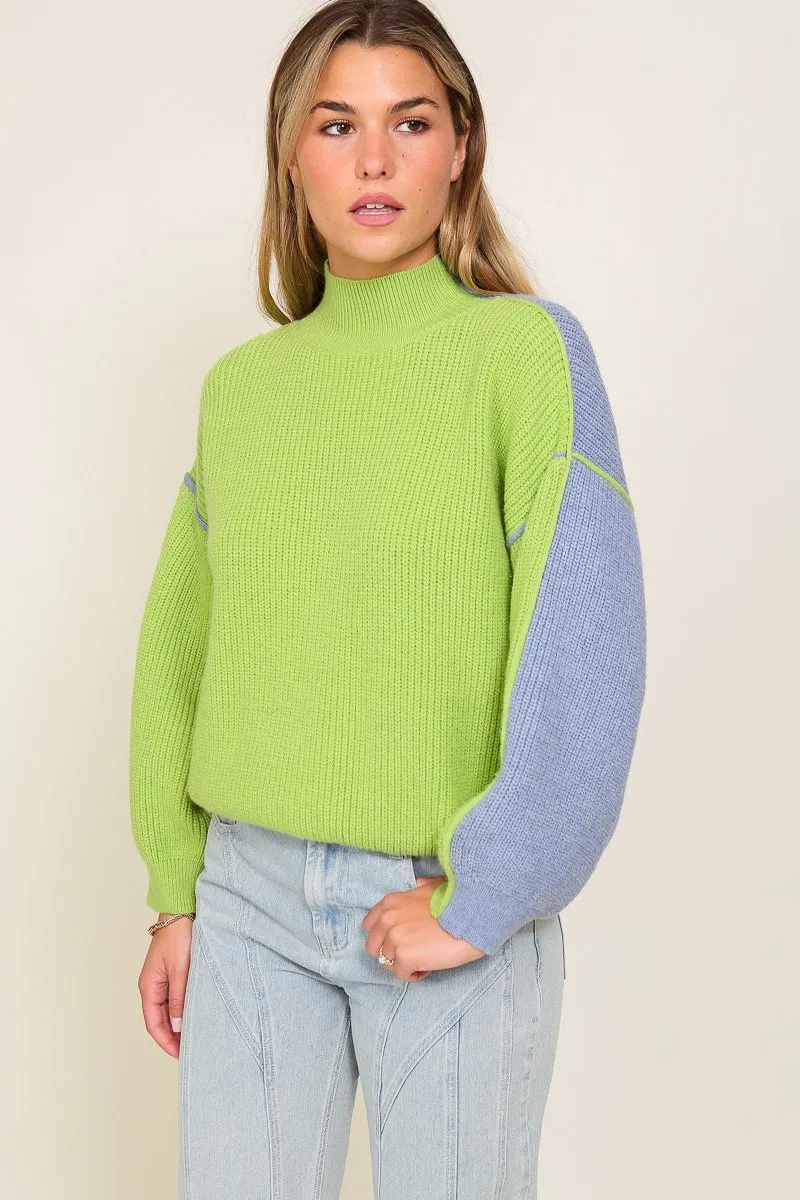 Two-Sided Color Block Sweater