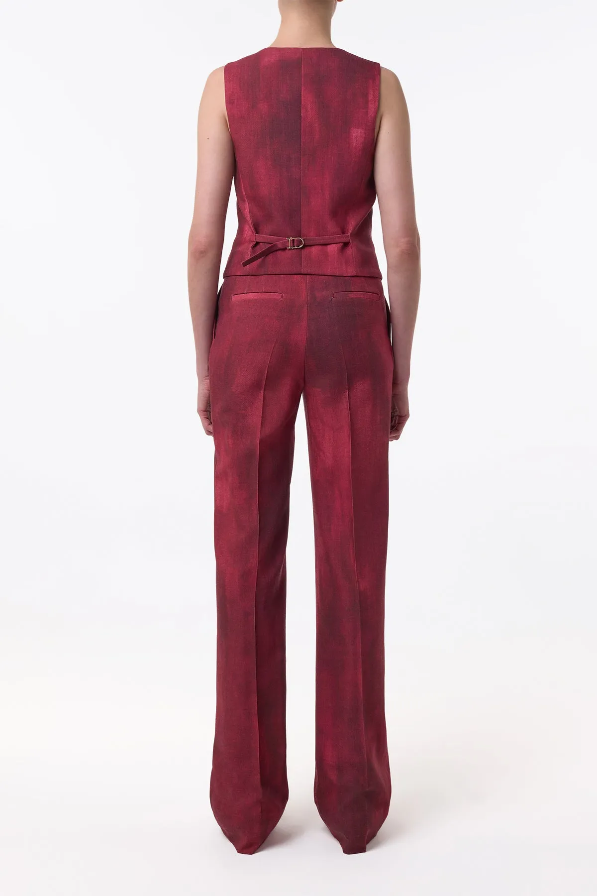 Vesta Flare Pant in Bordeaux Virgin Wool