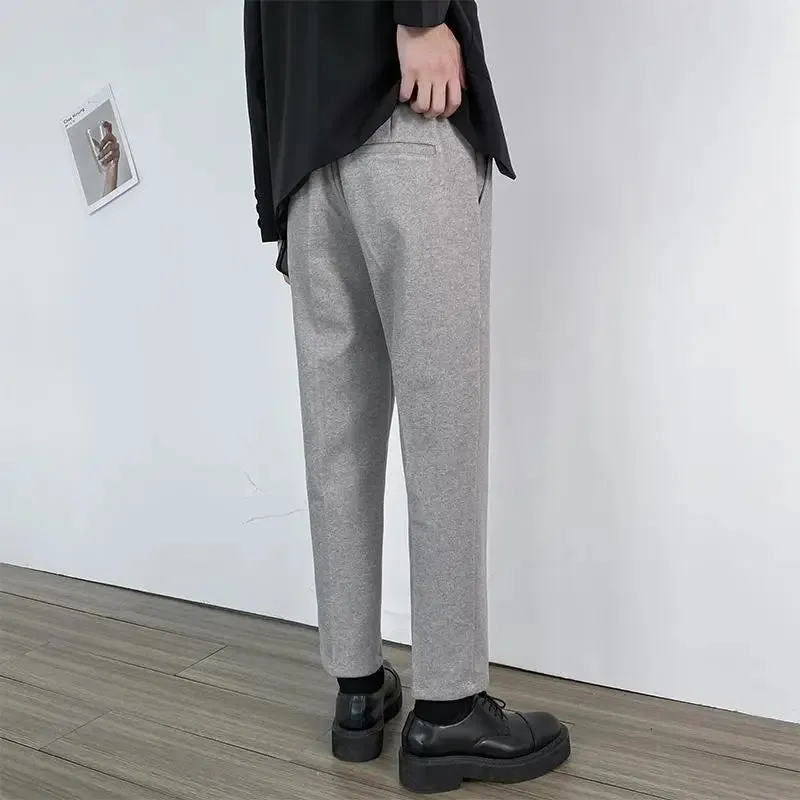 WIAOFELLAS  -  Men Autumn Winter New Business Woolen Pants Men's Loose Leisure Straight Pants Male Formal Social Suit Trousers H359