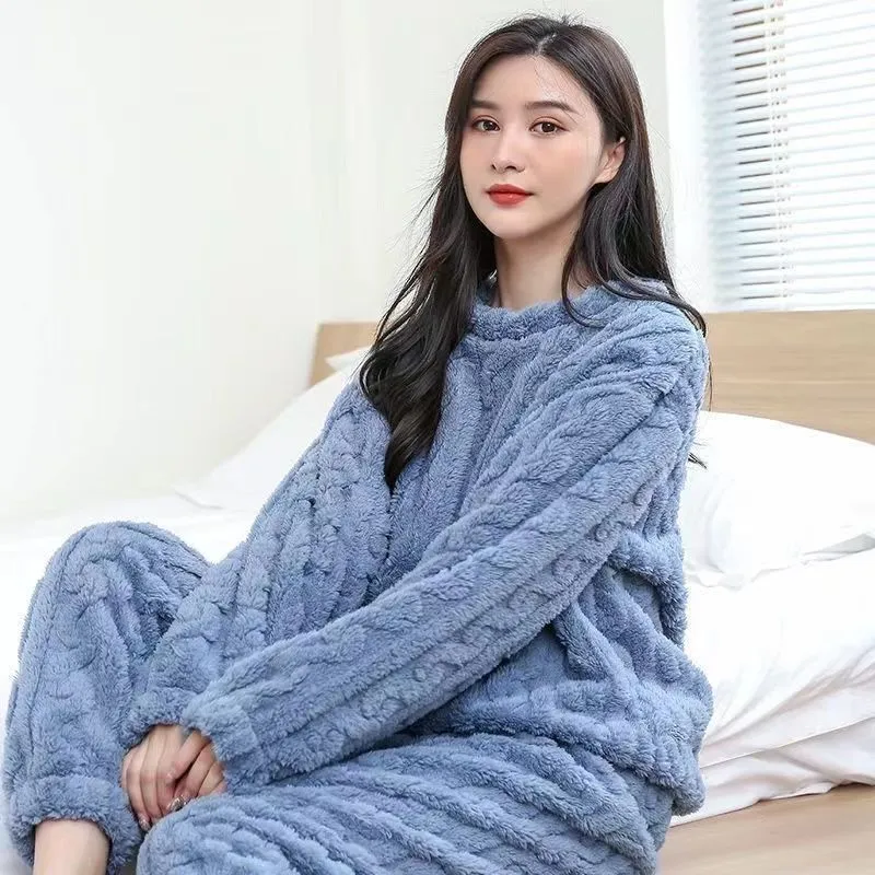 Winter Fleece-lined Super Thick Two-piece Pajamas