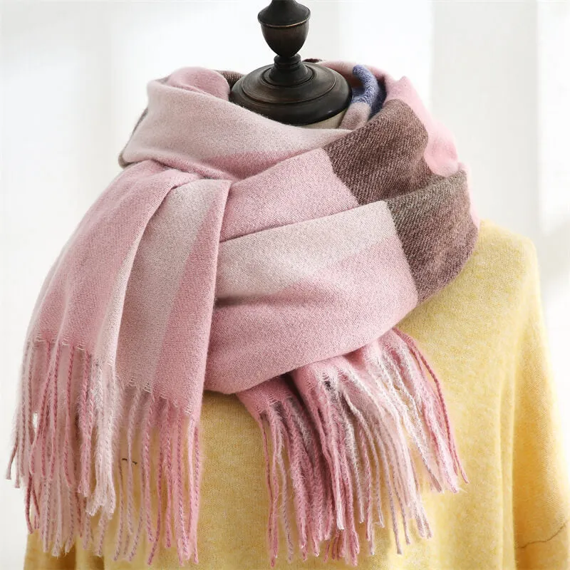 Womens Winter Scarf Cashmere Feel Pashmina Shawl Wraps Soft Warm Blanket Scarves for Women