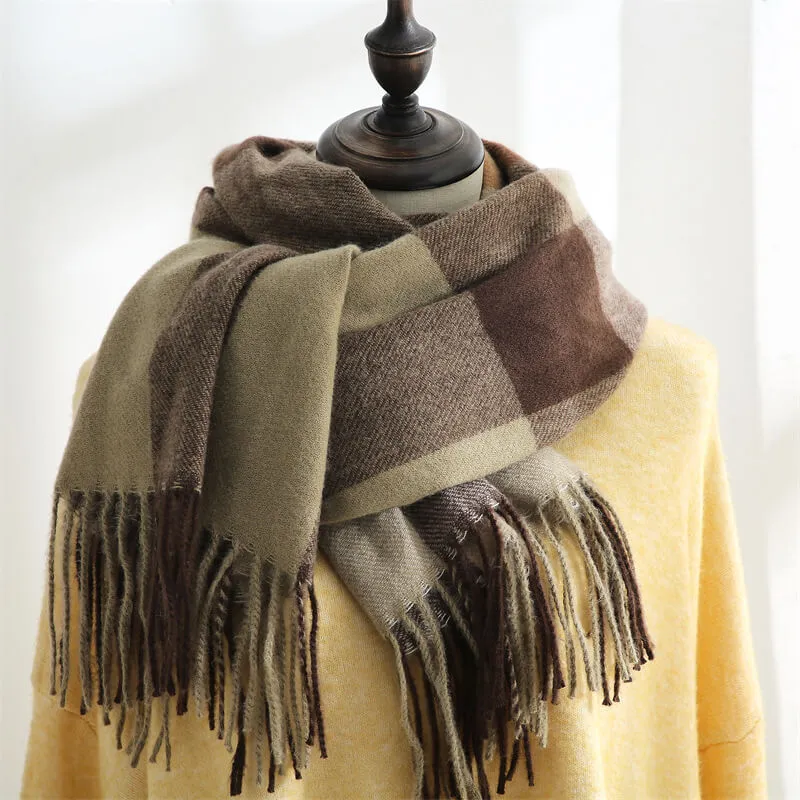 Womens Winter Scarf Cashmere Feel Pashmina Shawl Wraps Soft Warm Blanket Scarves for Women