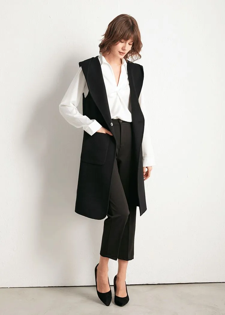 Wool Long Relaxed Vest